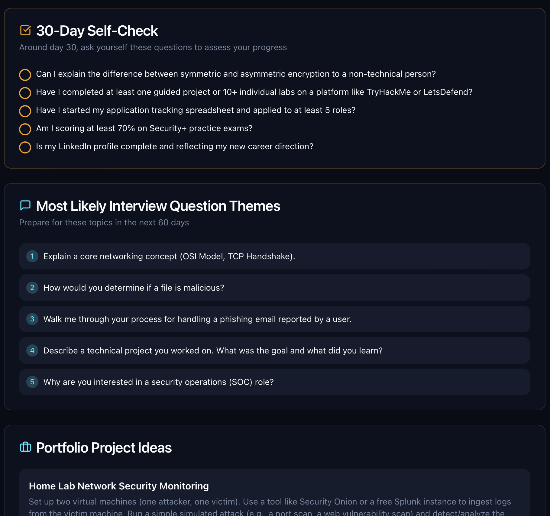 CareerVectors Report - Self-Check & Interview Prep