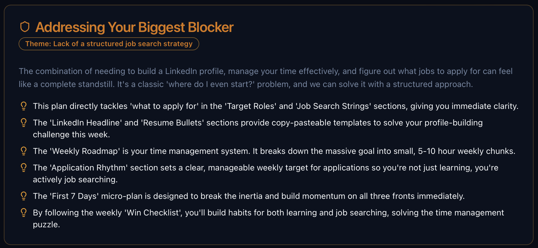 CareerVectors Report - Addressing Blockers